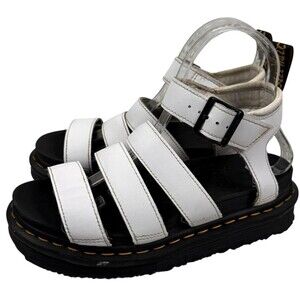 Dr. Martens Sandals Women's US 6 UK 4 EU 37 Blaire White Hydro Leather Platform